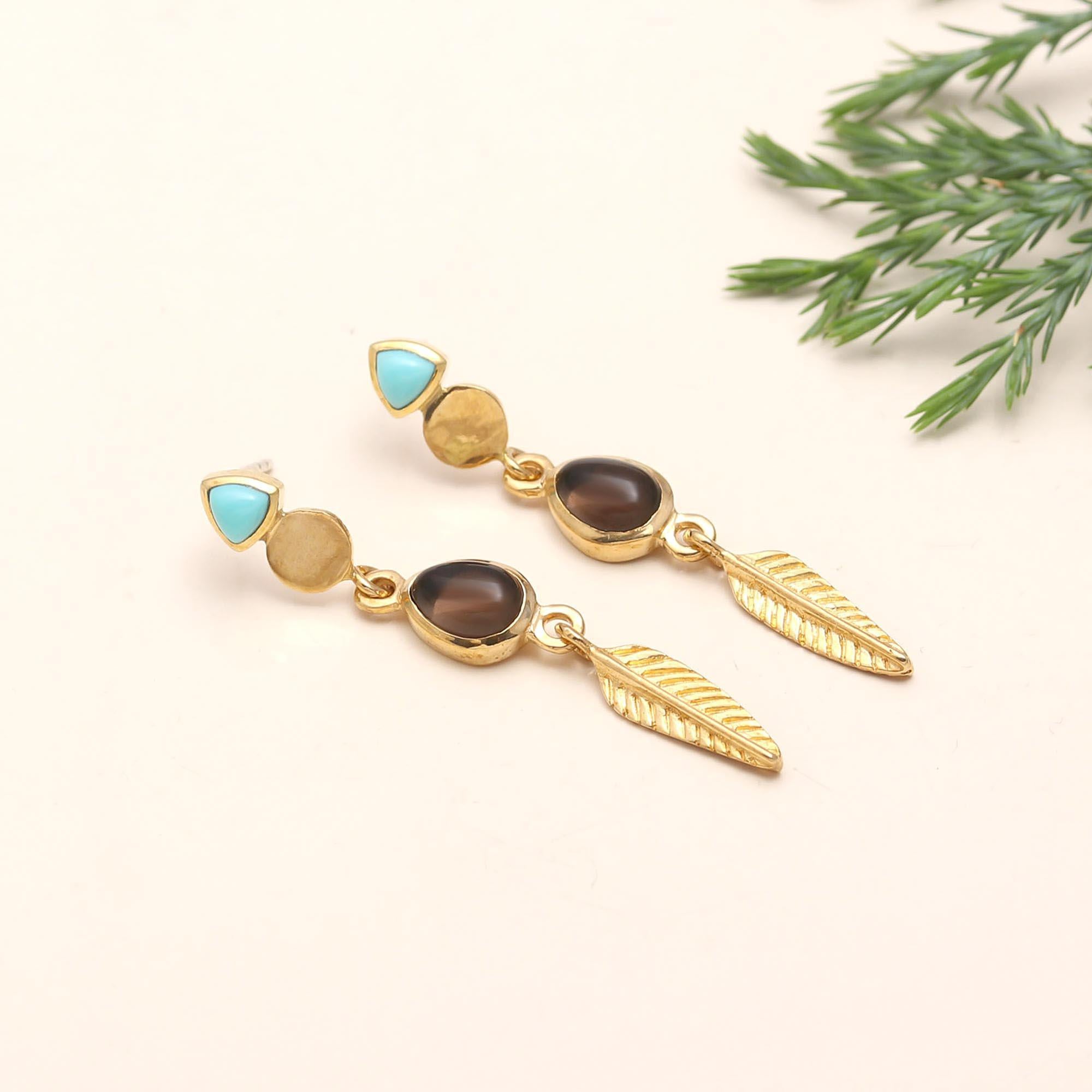 925 Silver Leaf Drop Earrings