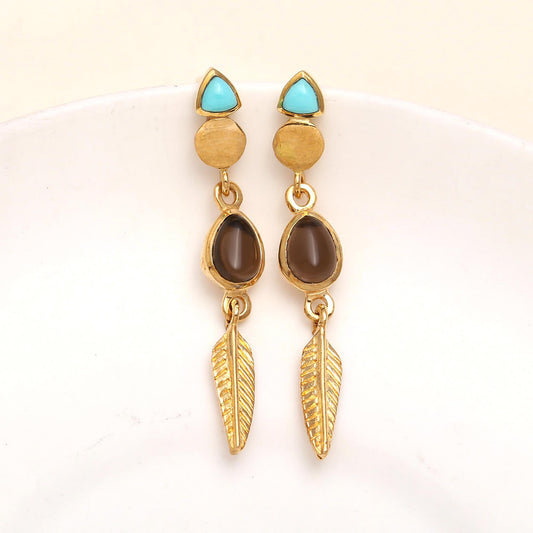925 Silver Leaf Drop Earrings
