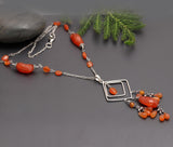 925 Silver Carnelian Beads Necklace