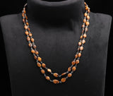 925 Silver Tiger Eye Beads Double Layer Necklace