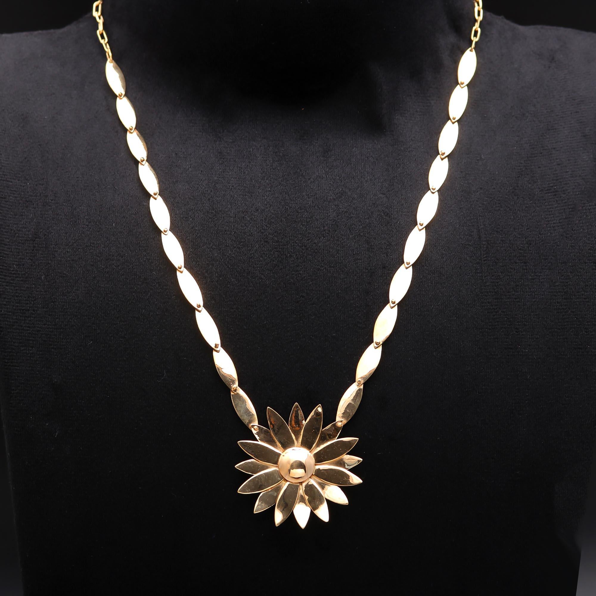 925 Silver Flower Statement Necklace