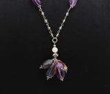 925 Silver Beads Cluster Drop Pendant Necklace
