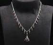 925 Silver Garnet Cluster Drop Necklace