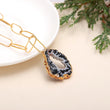 Slice Drusy Gemstone Brass Necklace