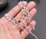 925 Silver Amethyst and Peridot Necklace
