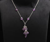 925 Silver Amethyst Beads Pendant Necklace