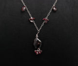 925 Silver Garnet Beads Pendant Necklace