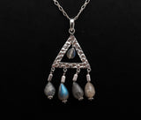 925 Silver Labradorite Beads Pendant Necklace