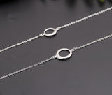 925 Silver Long Circle Link Necklace