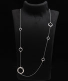 925 Silver Long Circle Link Necklace