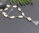 925 Silver Aquamarine Beads Necklace