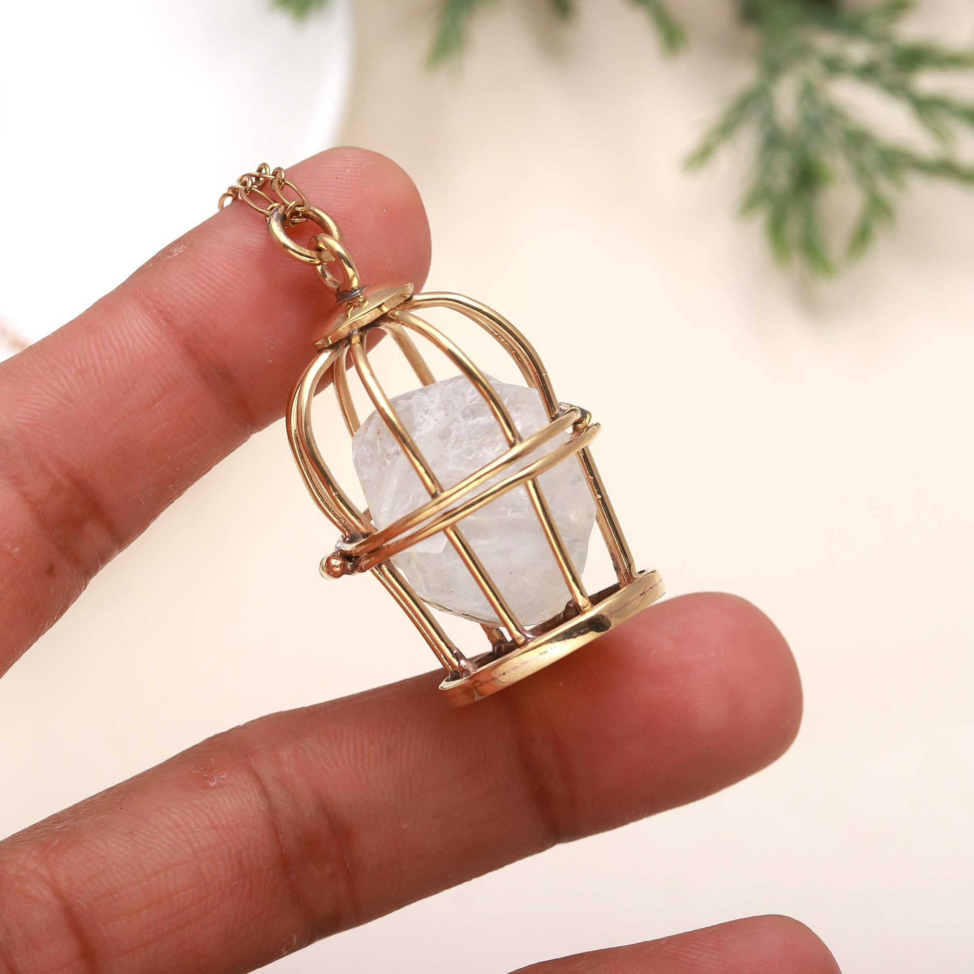925 Silver Caged Pendant Necklace