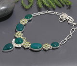925 Silver Green Onyx and Peridot Necklace