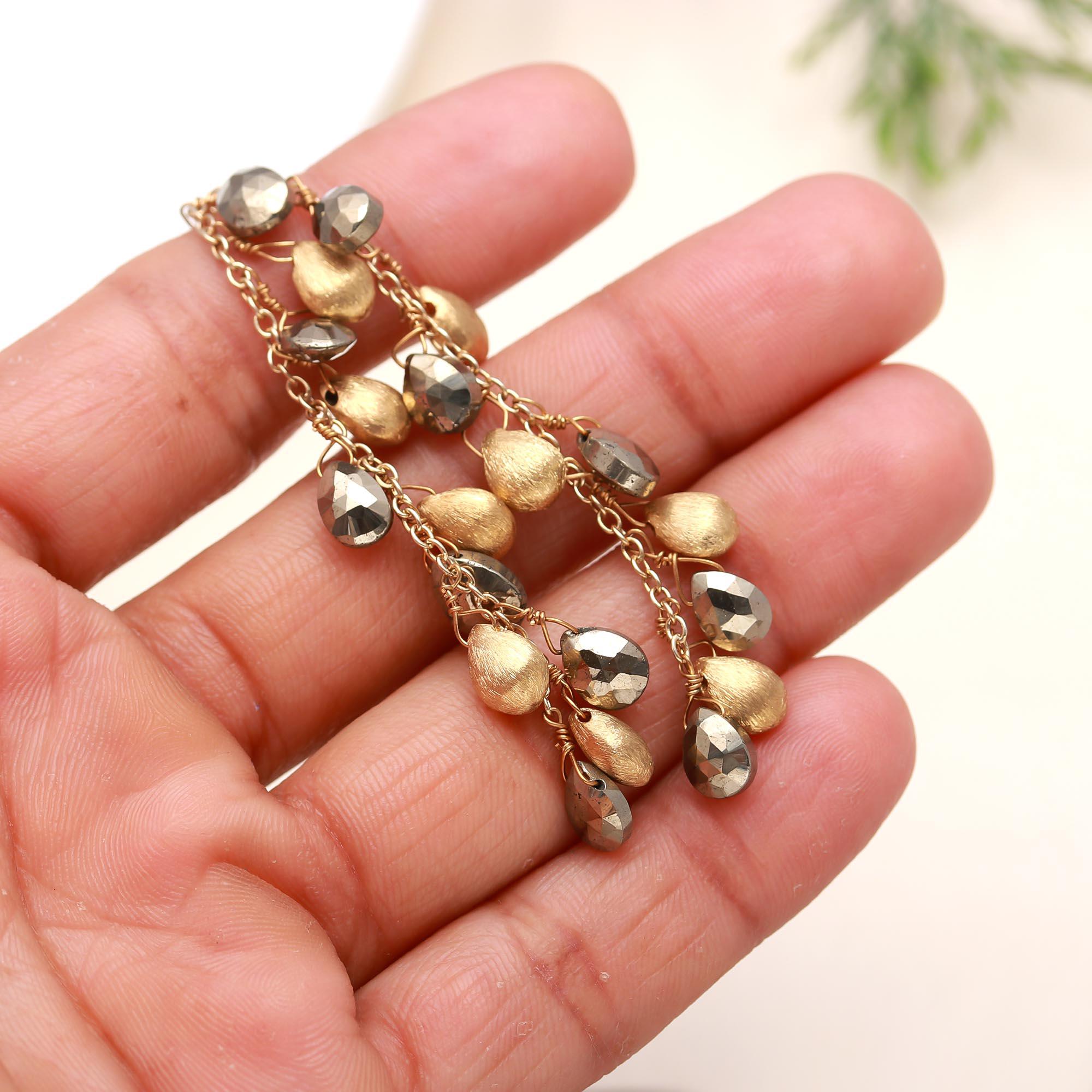 925 Silver Pyrite Cluster Necklace