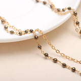 925 Silver Pyrite Beaded Necklace