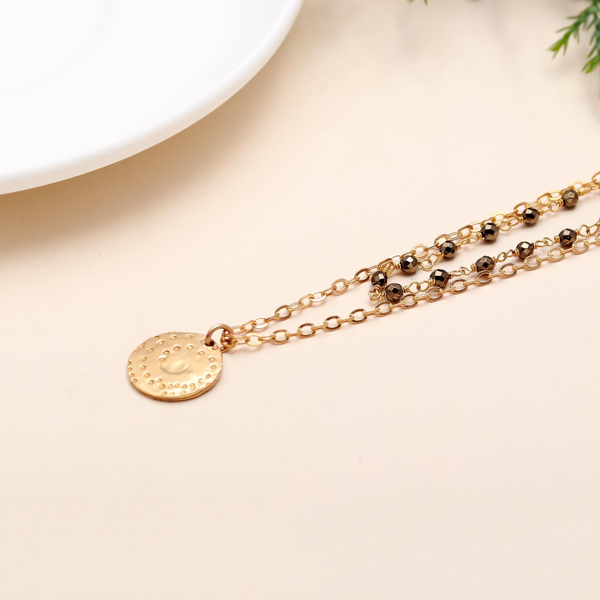 925 Silver Pyrite Beaded Necklace