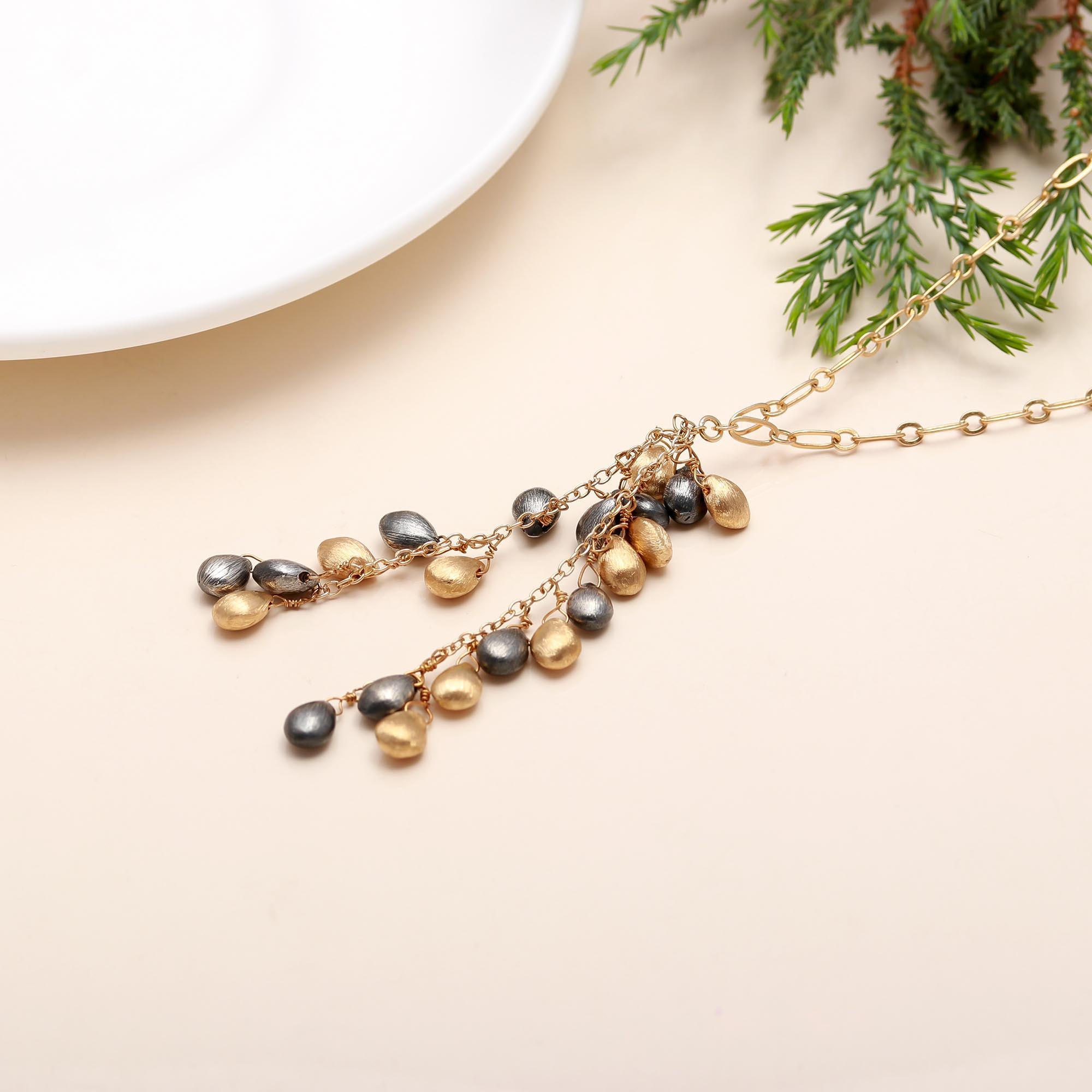 925 Silver Dual-Tone Beads Necklace