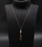 925 Silver Blue Quartz Tassel Necklace