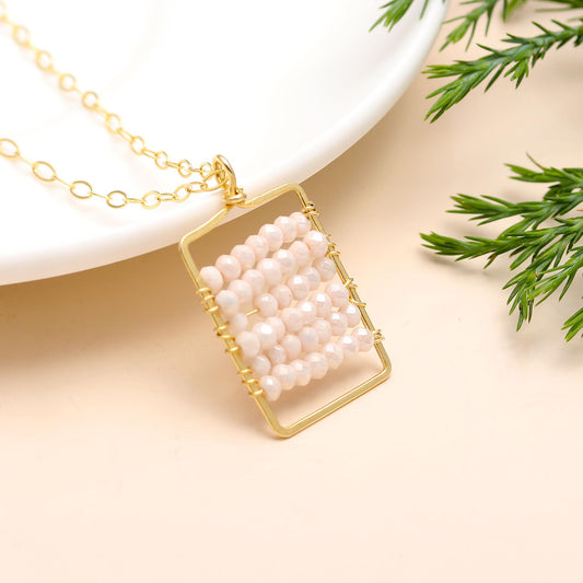 925 Silver Pink Opal Pendant Necklace