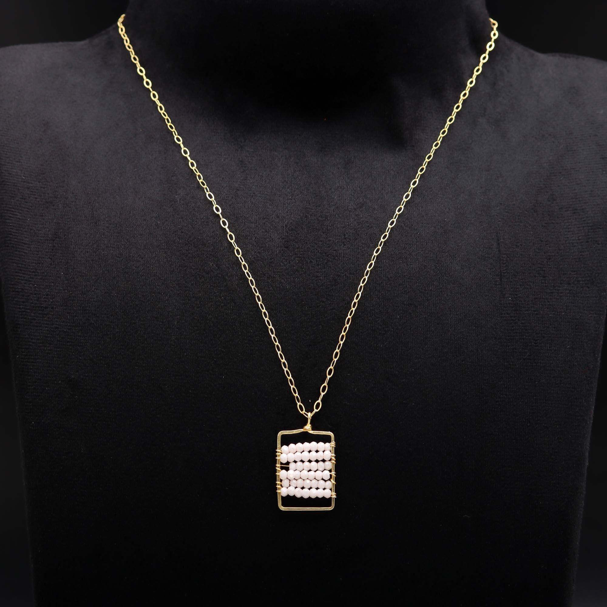 925 Silver Pink Opal Pendant Necklace