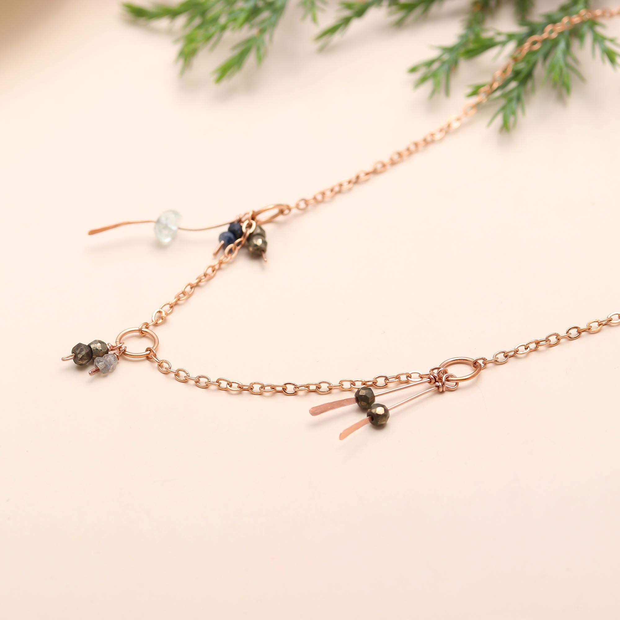 925 Silver Mixed Charm Lariat Necklace