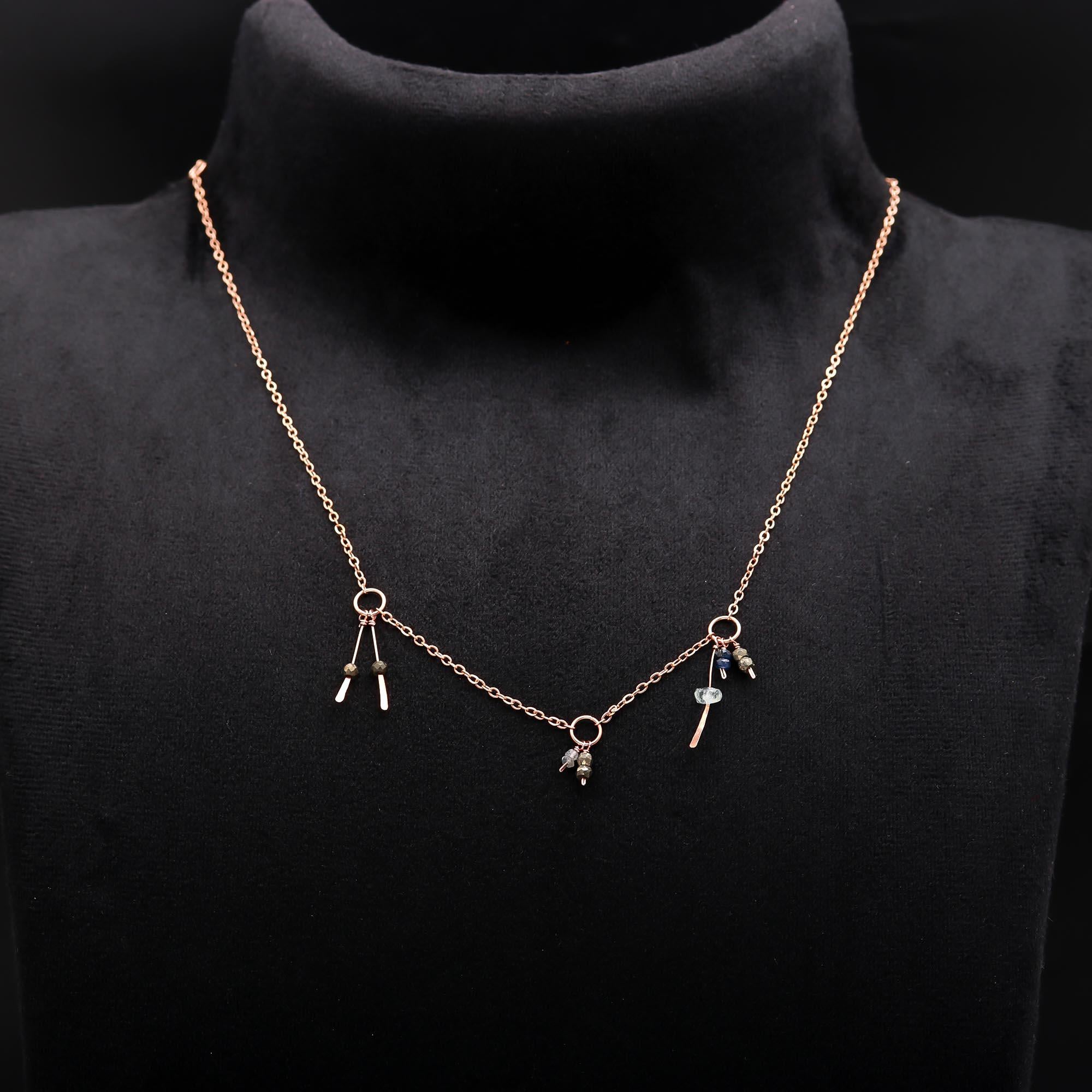 925 Silver Mixed Charm Lariat Necklace