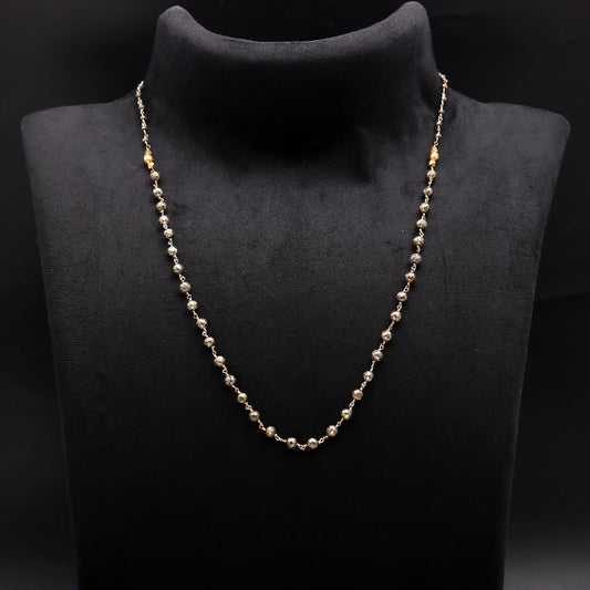 925 Silver Pyrite Beaded Necklace