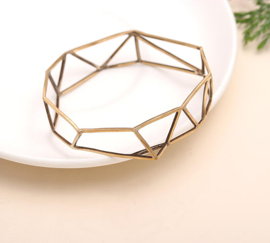 925 Silver Open Frame Bangle Bracelet