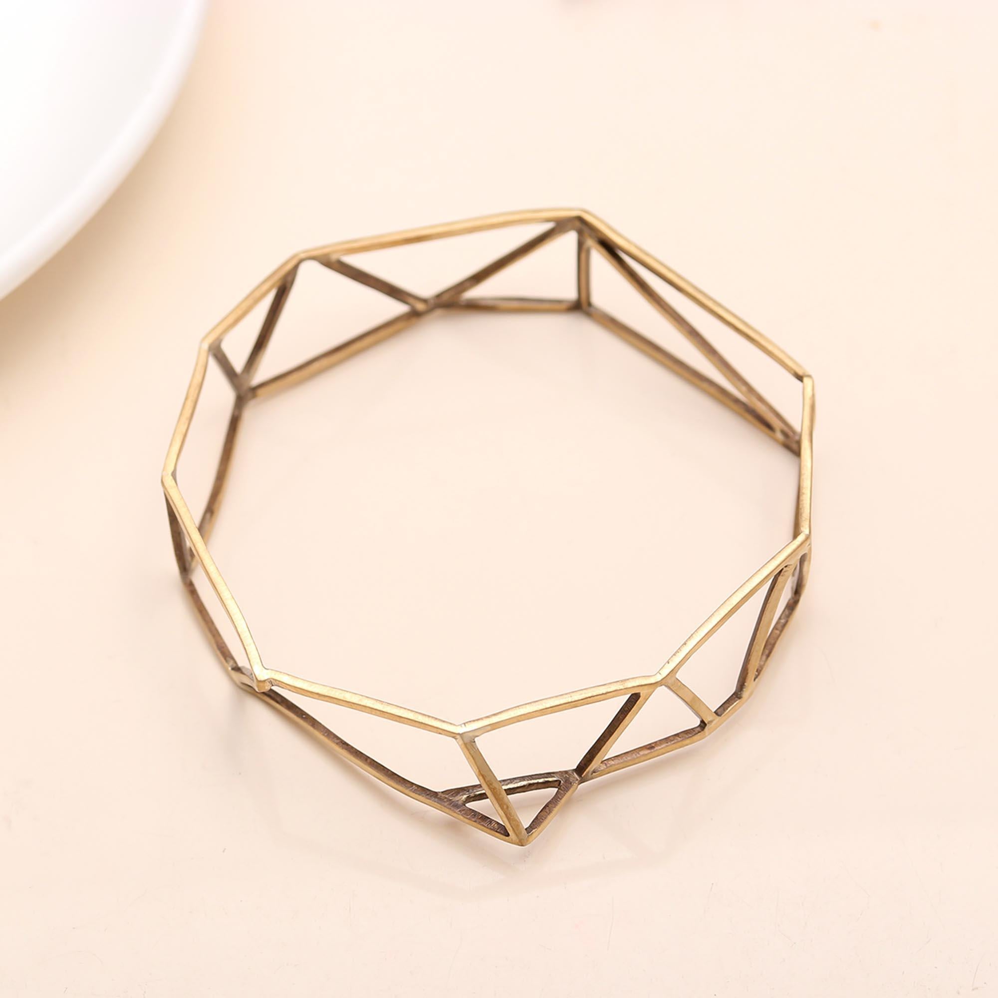 925 Silver Open Frame Bangle Bracelet
