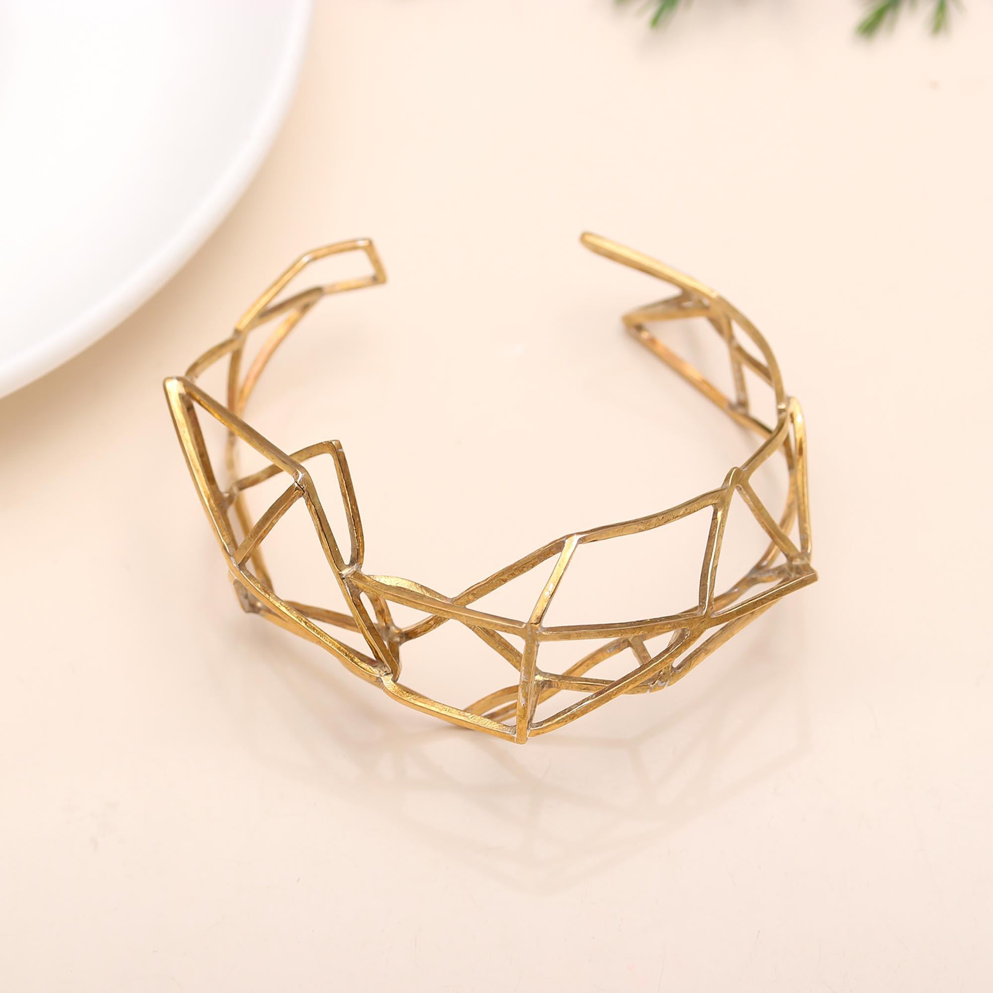 925 Silver Cage Cuff Bracelet