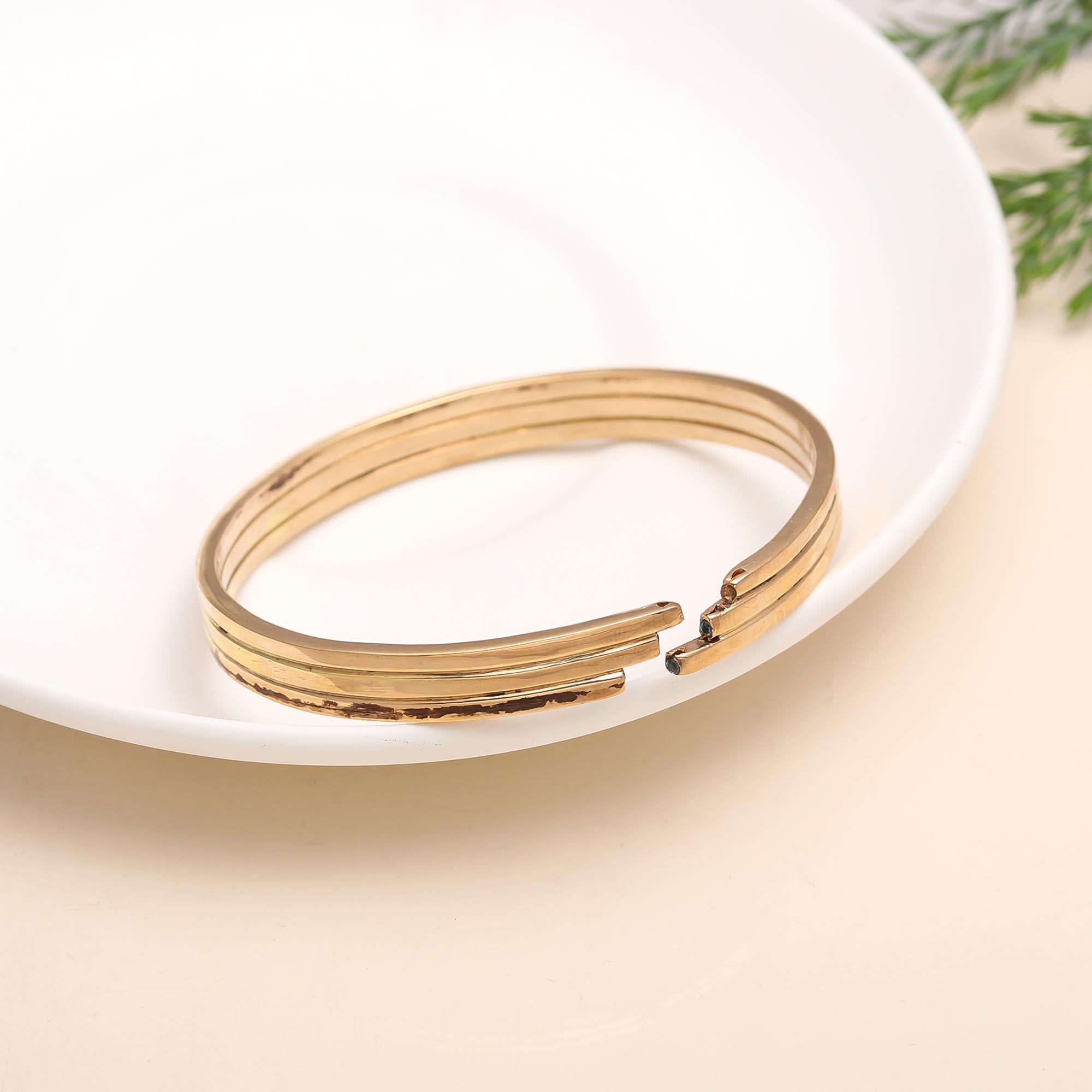 925 Silver Triple Line Open Cuff Bracelet