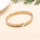 925 Silver Triple Line Open Cuff Bracelet