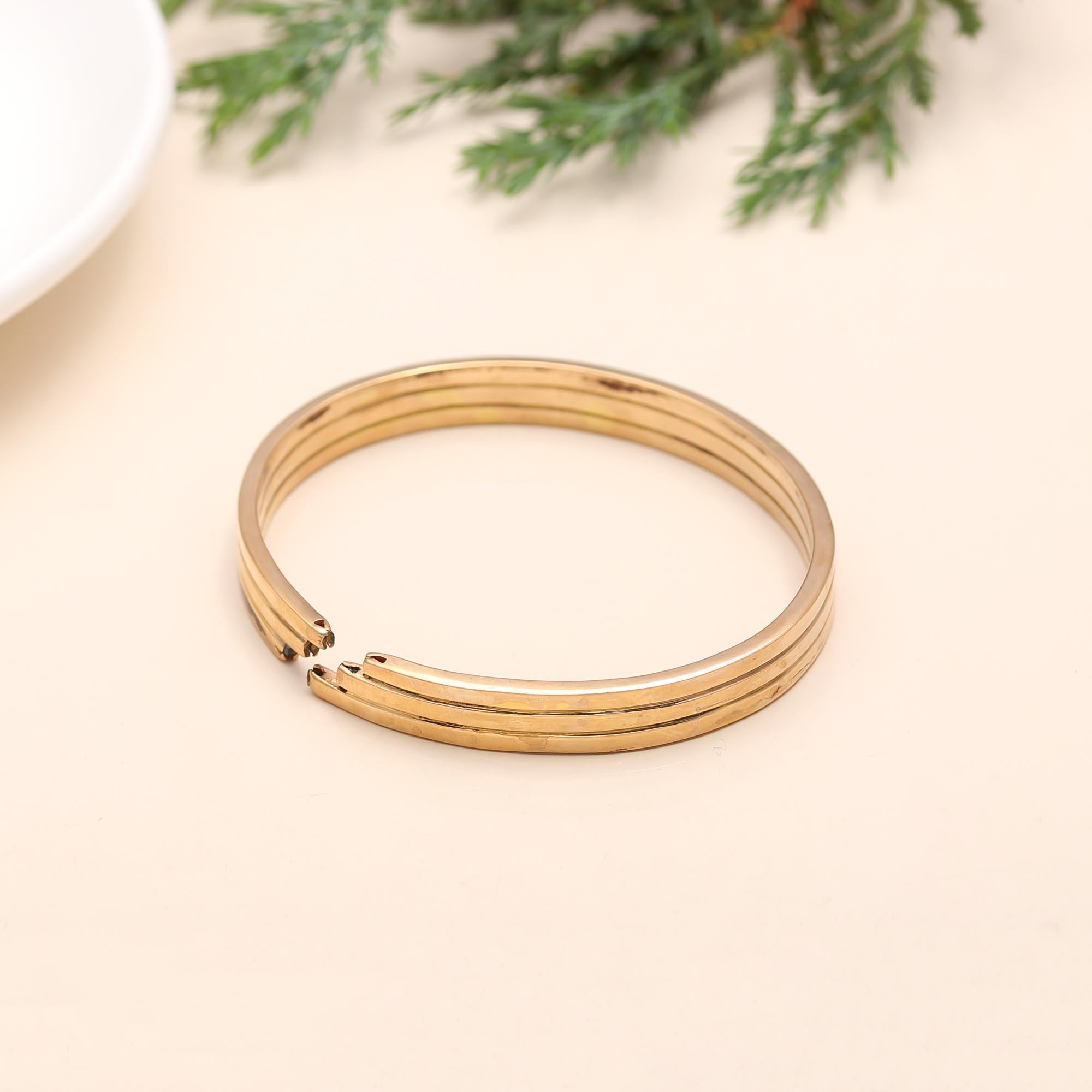 925 Silver Triple Line Open Cuff Bracelet