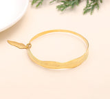 925 Silver Feather Bangle Bracelet