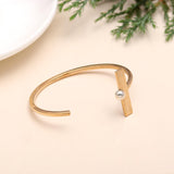 925 Silver Bar Open Cuff Bracelet