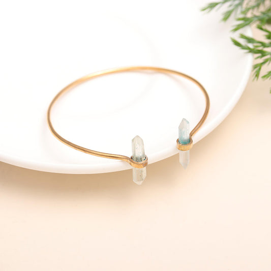 925 Silver Crystal Open Bangle