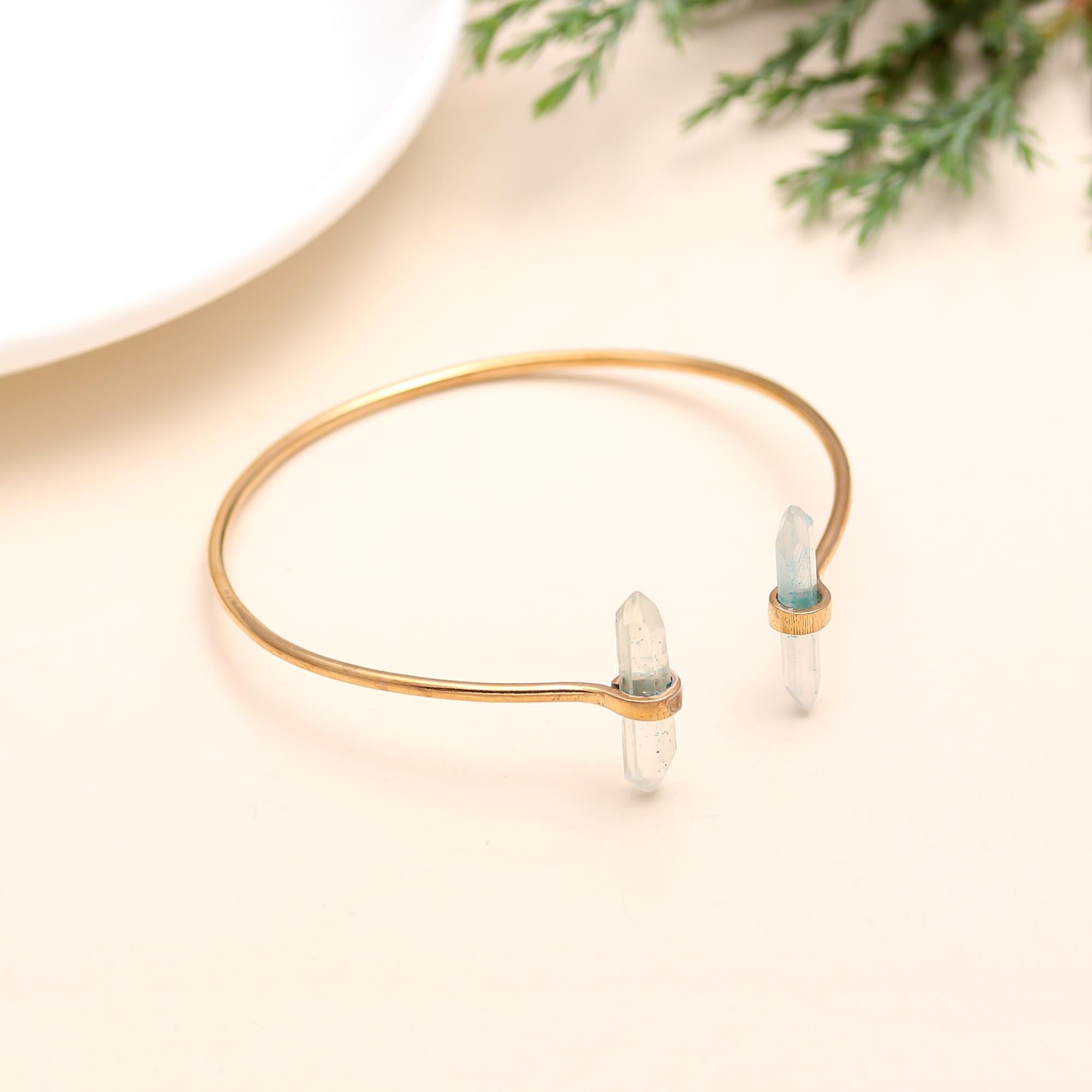 925 Silver Crystal Open Bangle