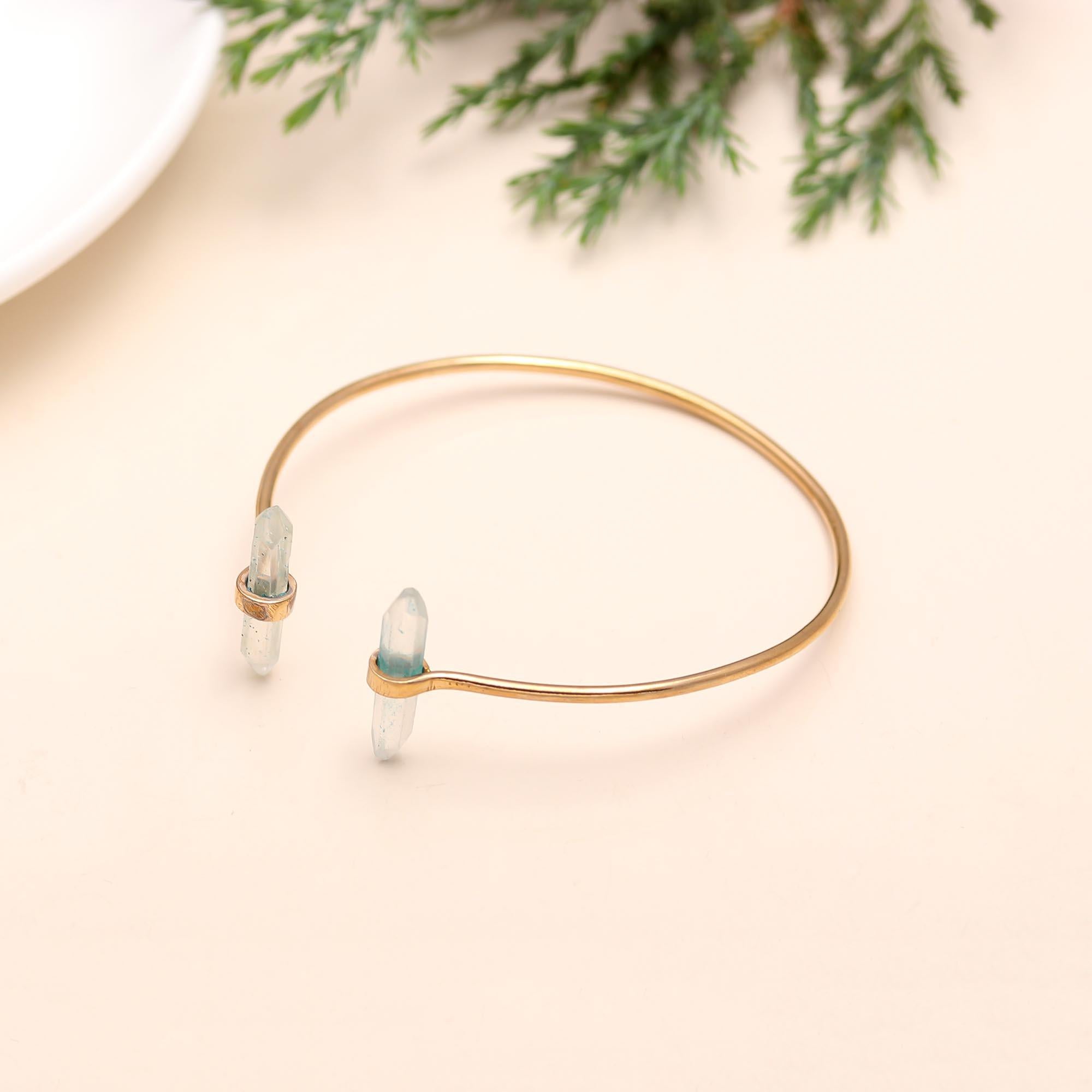 925 Silver Crystal Open Bangle