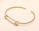 925 Silver Baroque Pearl Open Cuff Bracelet