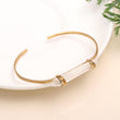 925 Silver Quartz Crystal Bar Cuff Bracelet