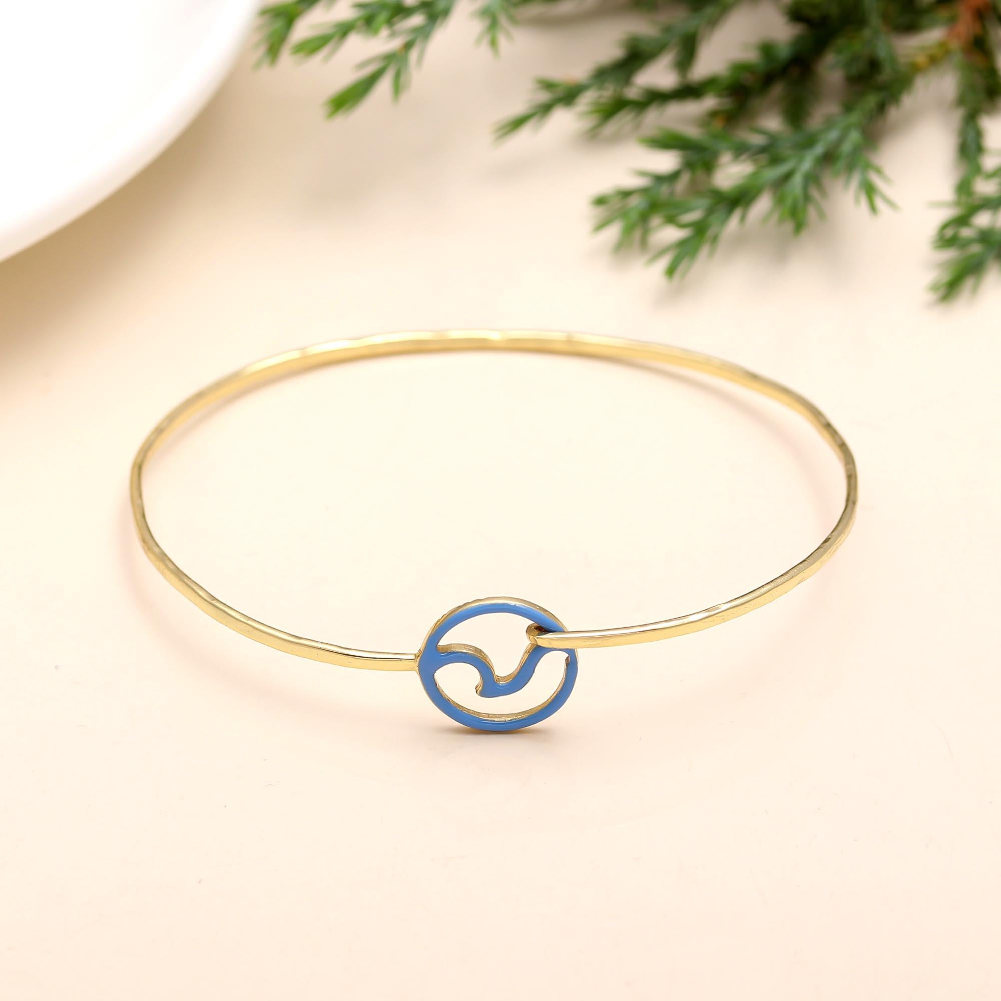 925 Silver Wave Circle Bangle