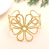 925 Silver Flower Cuff Bracelet