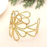 925 Silver Flower Cuff Bracelet