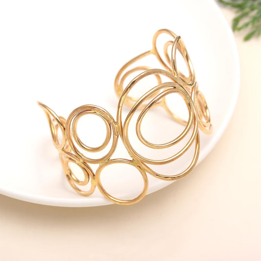 925 Silver Circles Cuff Bracelet