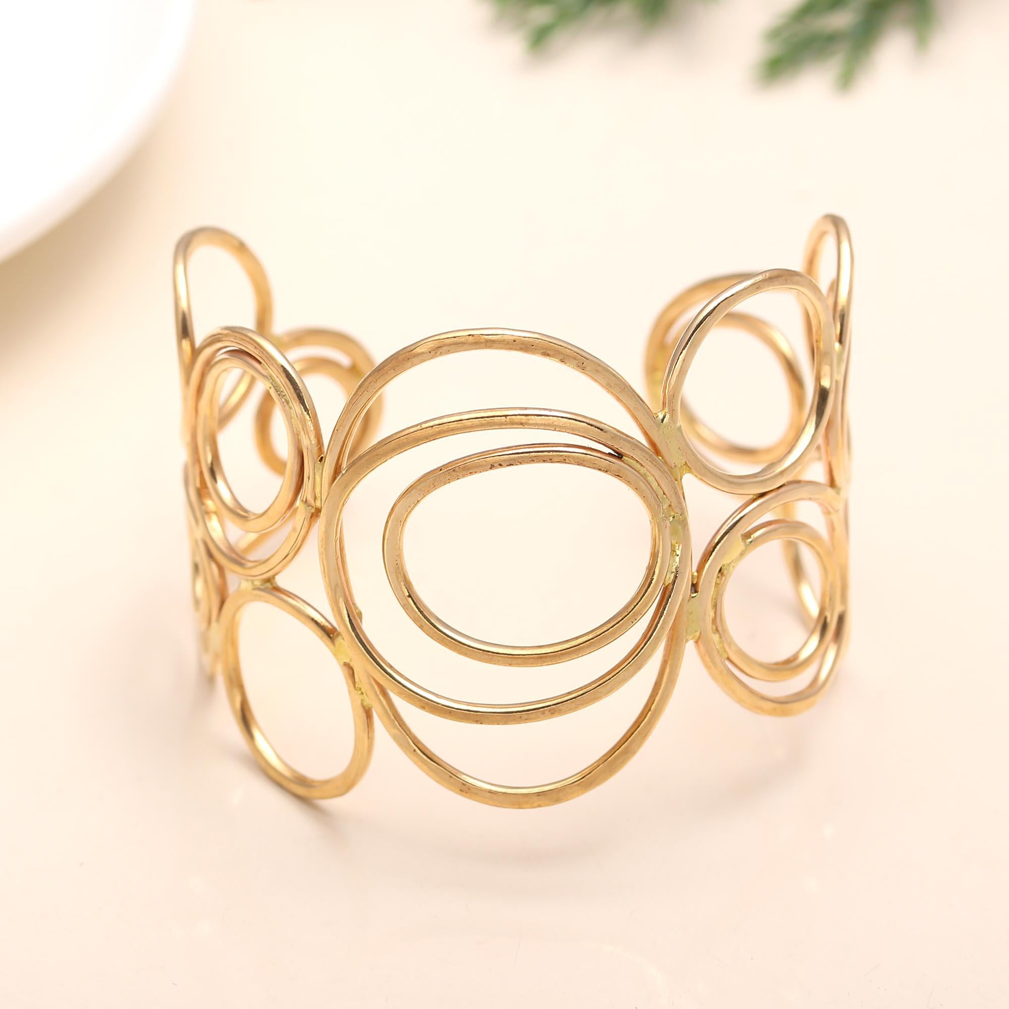 925 Silver Circles Cuff Bracelet