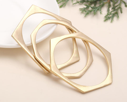 925 Silver Geometric Bangle Set