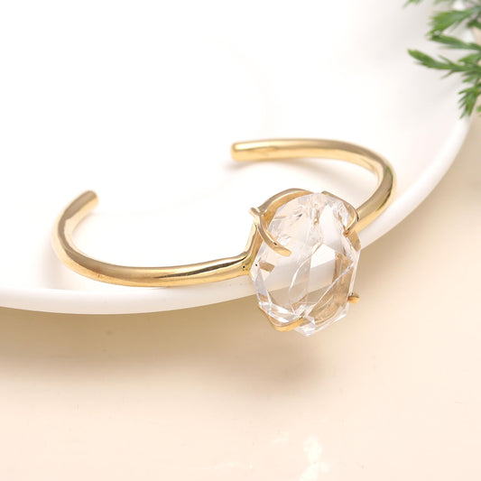 925 Silver Quartz Cuff Bracelet
