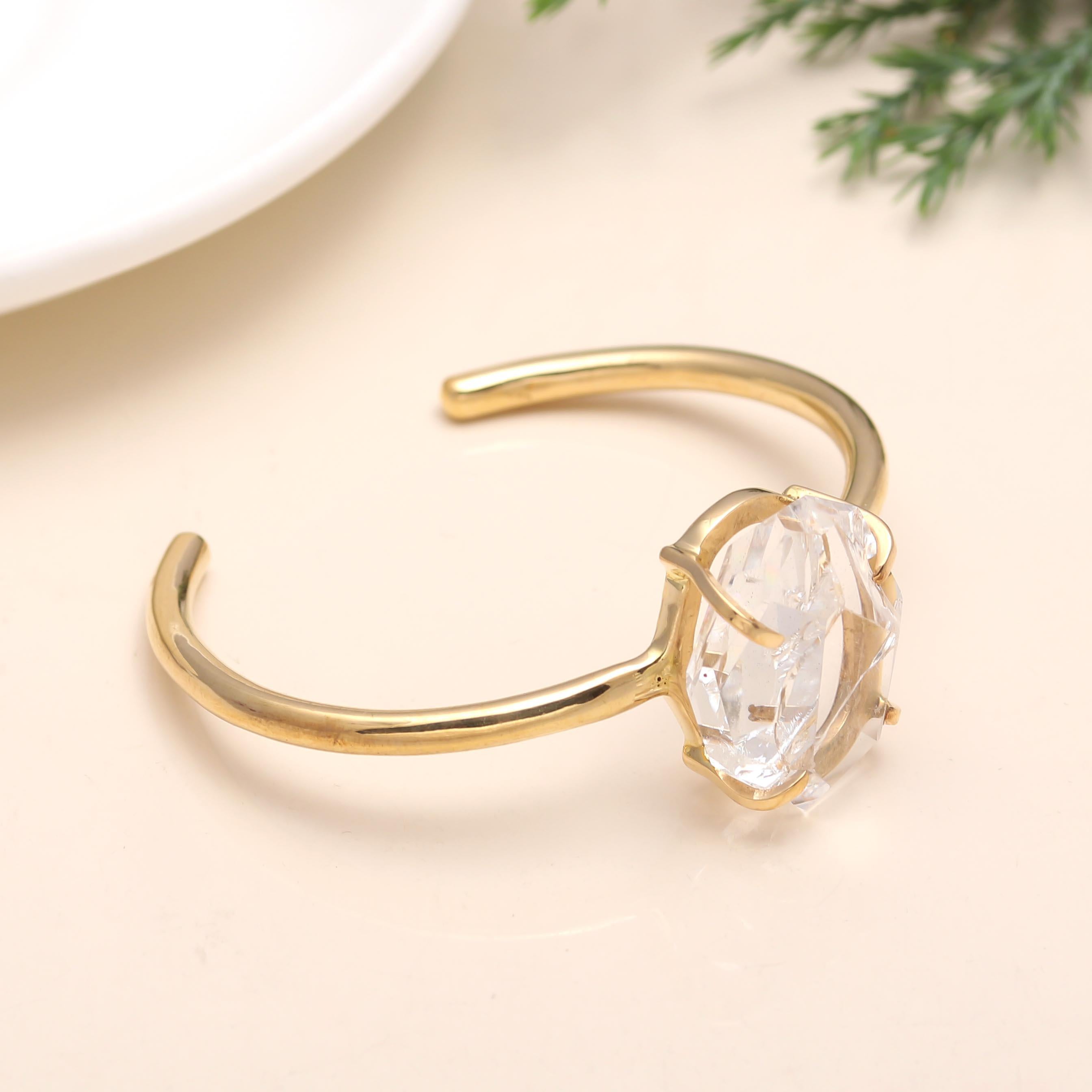 925 Silver Quartz Cuff Bracelet