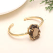 Brass Smoky Quartz Cuff Bracelet