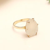 925 Silver White Chalcedony Ring